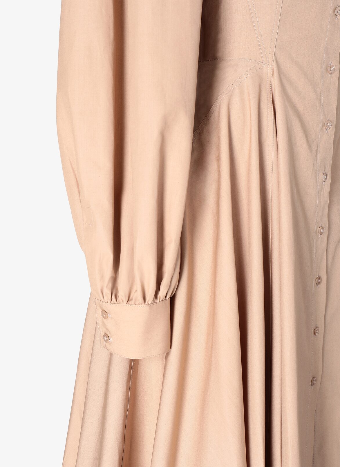LONG SLEEVE DRESS POPELINE JAPONAISE ROSE NUDE ALAÏA PALE PINK  LONG SLEEVE DRESS POPELINE JAPONAISE ROSE NUDE